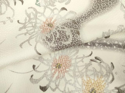 平和屋着物●小紋　流水花文　乱菊　暈し染め　洗える着物　AABN0685cs
