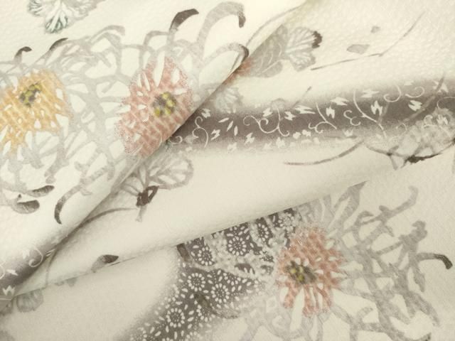 平和屋着物●小紋　流水花文　乱菊　暈し染め　洗える着物　AABN0685cs
