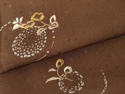 平和屋着物●訪問着　総刺繍　枝花丸文　正絹　逸品　未使用　AABN0691cs