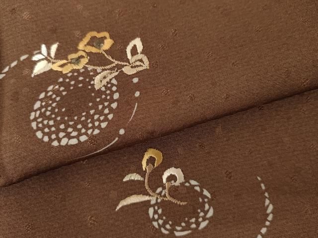 平和屋着物●訪問着　総刺繍　枝花丸文　正絹　逸品　未使用　AABN0691cs