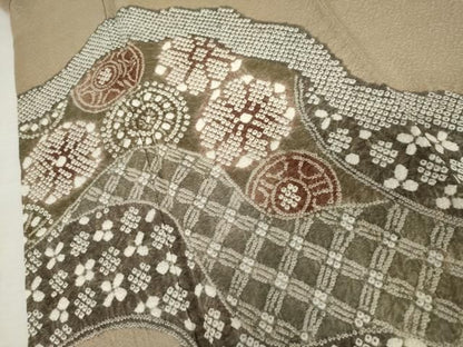 平和屋着物●訪問着　総絞り　道長花文　ロング丈　正絹　逸品　AABN0713cs