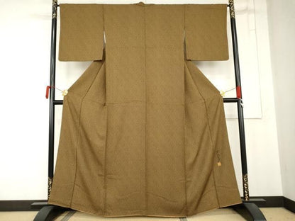 平和屋着物●染色作家　斉藤三才　江戸小紋　小花柄　正絹　逸品　AABN0714cs