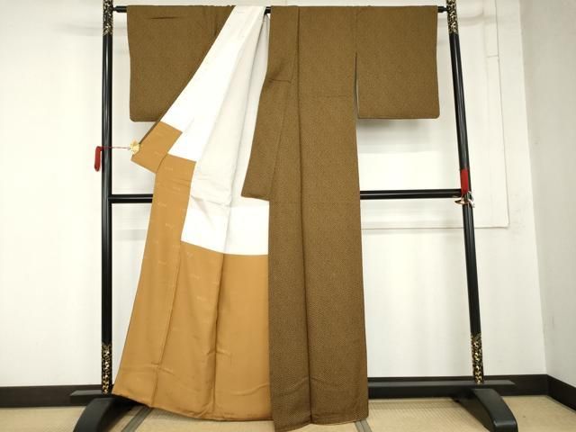 平和屋着物●染色作家　斉藤三才　江戸小紋　小花柄　正絹　逸品　AABN0714cs