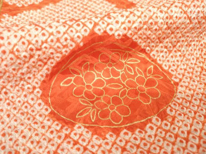 平和屋着物●豪華振袖　総絞り　刺繍　貝桶花文　正絹　逸品　AABN0722ck