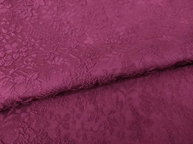 平和屋着物●上質な色無地　草花地紋　暗紅色　さが美扱い　正絹　逸品　AABN0730ck
