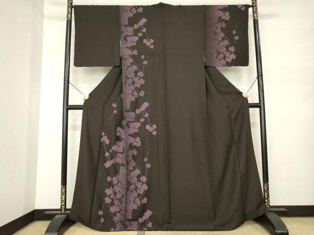 平和屋着物●訪問着　蔦草シルエット　正絹　逸品　AABN0733ck
