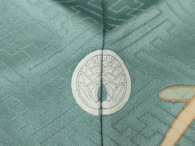 平和屋着物●十日町老舗ブランド　吉澤友禅　吾妻徳穂　訪問着　刺繍　草花文　松坂屋扱い　正絹　逸品　AABN0738ck