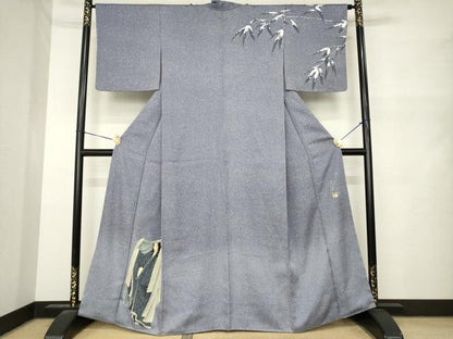 平和屋着物●訪問着　作家物　女人文　雪持ち　さが美扱い　正絹　逸品　AABN0745ck
