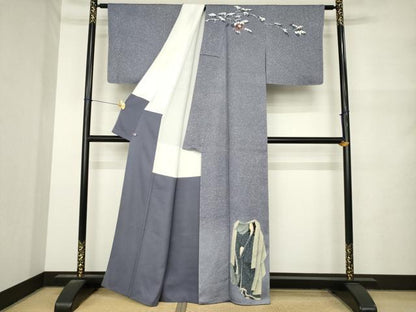 平和屋着物●訪問着　作家物　女人文　雪持ち　さが美扱い　正絹　逸品　AABN0745ck