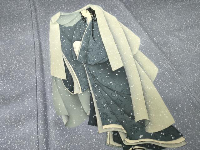 平和屋着物●訪問着　作家物　女人文　雪持ち　さが美扱い　正絹　逸品　AABN0745ck