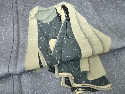 平和屋着物●訪問着　作家物　女人文　雪持ち　さが美扱い　正絹　逸品　AABN0745ck