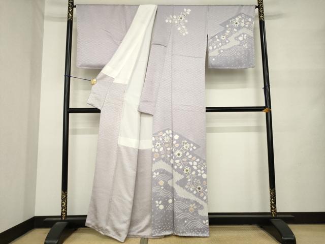 平和屋着物●訪問着　辻が花　絞り　舞花文　正絹　逸品　AABN0748ck