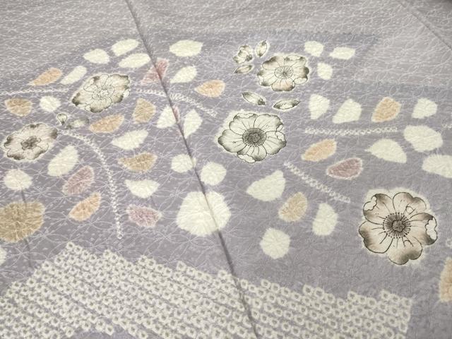 平和屋着物●訪問着　辻が花　絞り　舞花文　正絹　逸品　AABN0748ck