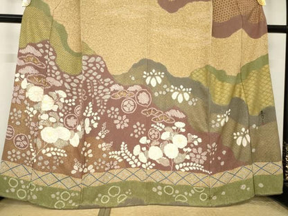 平和屋着物●京友禅の第一人者　松井青々　訪問着　辻が花　道長花文　正絹　逸品　AABN0752ck