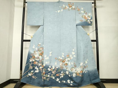 平和屋着物●訪問着　枝花文　暈し染め　金彩　正絹　逸品　AABN0753ck