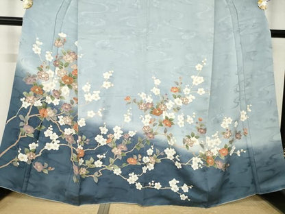 平和屋着物●訪問着　枝花文　暈し染め　金彩　正絹　逸品　AABN0753ck