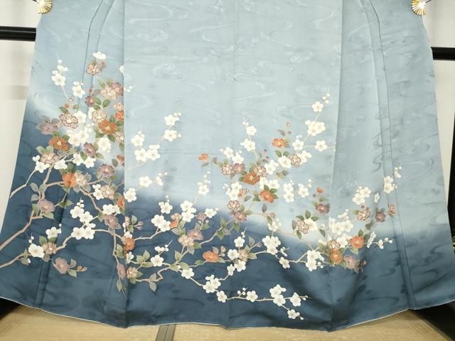 平和屋着物●訪問着　枝花文　暈し染め　金彩　正絹　逸品　AABN0753ck