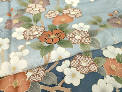 平和屋着物●訪問着　枝花文　暈し染め　金彩　正絹　逸品　AABN0753ck
