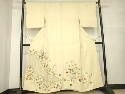 平和屋着物●豪華色留袖　絞り　駒刺繍　宝尽くし　金彩　正絹　逸品　AABN0760ck