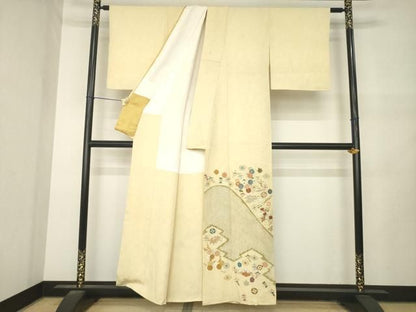 平和屋着物●豪華色留袖　絞り　駒刺繍　宝尽くし　金彩　正絹　逸品　AABN0760ck