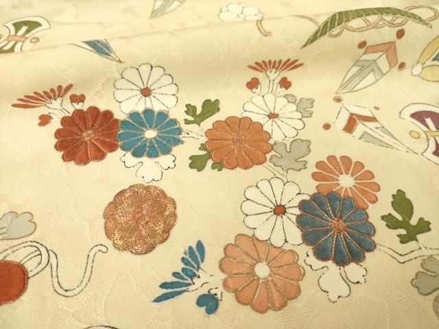平和屋着物●豪華色留袖　絞り　駒刺繍　宝尽くし　金彩　正絹　逸品　AABN0760ck