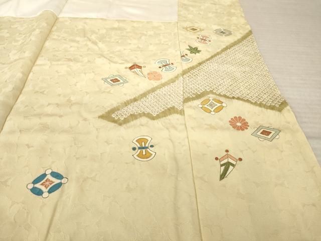 平和屋着物●豪華色留袖　絞り　駒刺繍　宝尽くし　金彩　正絹　逸品　AABN0760ck