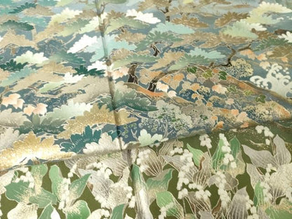 平和屋着物●豪華色留袖　作家物　遠山松文　金銀彩　正絹　逸品　AABN0773ck