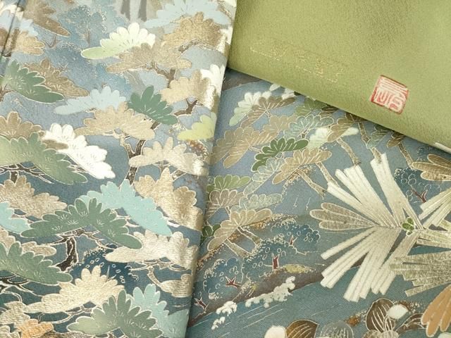 平和屋着物●豪華色留袖　作家物　遠山松文　金銀彩　正絹　逸品　AABN0773ck