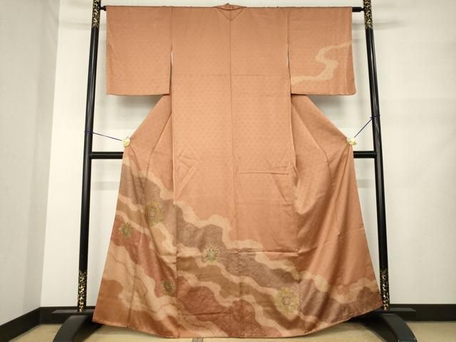 平和屋着物●中国三大刺繍　汕頭刺繍　スワトウ刺繍　総刺繍　訪問着　絞り　道長花文　正絹　逸品　AABN0776ck