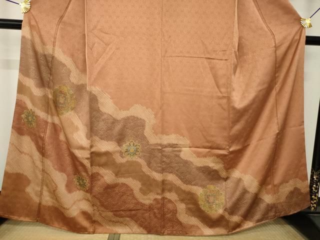 平和屋着物●中国三大刺繍　汕頭刺繍　スワトウ刺繍　総刺繍　訪問着　絞り　道長花文　正絹　逸品　AABN0776ck