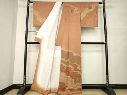平和屋着物●中国三大刺繍　汕頭刺繍　スワトウ刺繍　総刺繍　訪問着　絞り　道長花文　正絹　逸品　AABN0776ck