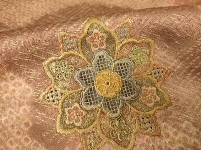 平和屋着物●中国三大刺繍　汕頭刺繍　スワトウ刺繍　総刺繍　訪問着　絞り　道長花文　正絹　逸品　AABN0776ck