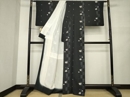 平和屋着物●小紋　地紙花間道　洗える着物　AABN0778ck