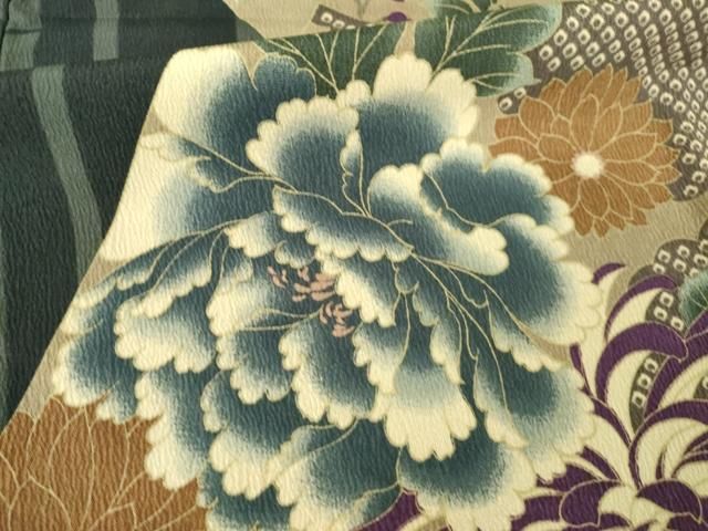 平和屋着物●小紋　色紙重ね花文　乱菊　嵐山よしむら謹製　洗える着物　AABN0779ck