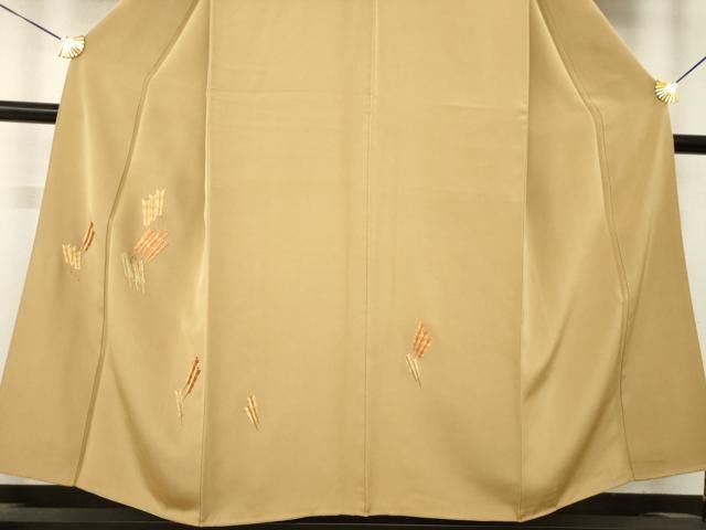 平和屋着物●訪問着　駒刺繍　矢羽根花文　正絹　逸品　AABN0787ck
