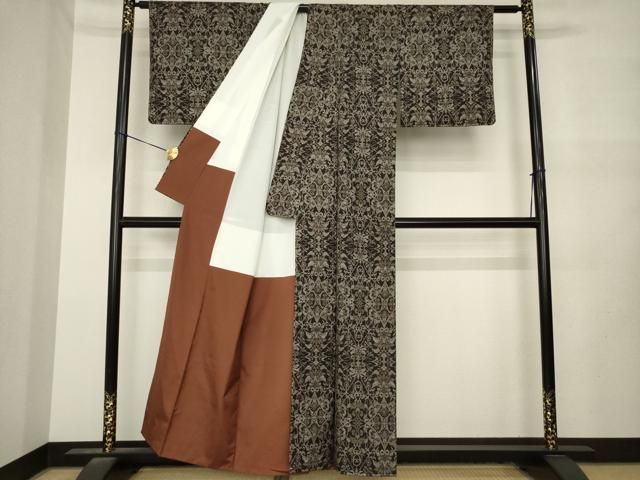 平和屋着物●本場大島紬　7マルキ　飾花文　正絹　逸品　未使用　AABN0792ck