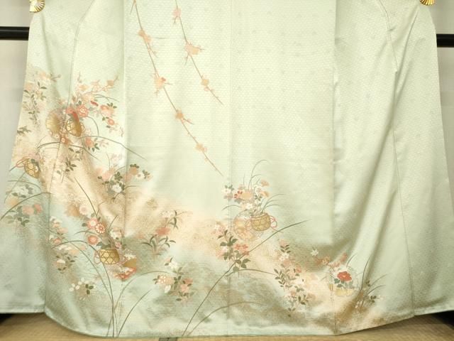 平和屋着物●訪問着　花篭文　金彩　正絹　逸品　AABN0796ck