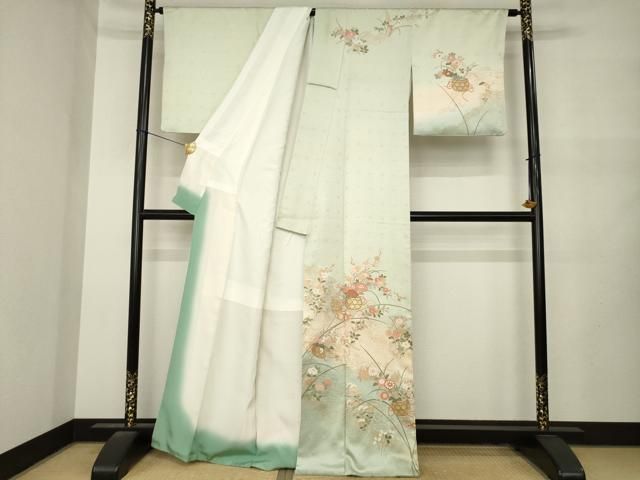平和屋着物●訪問着　花篭文　金彩　正絹　逸品　AABN0796ck