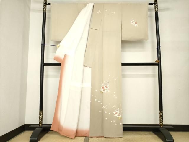 平和屋着物●訪問着　花筏文　金彩　正絹　逸品　AABN0806ck