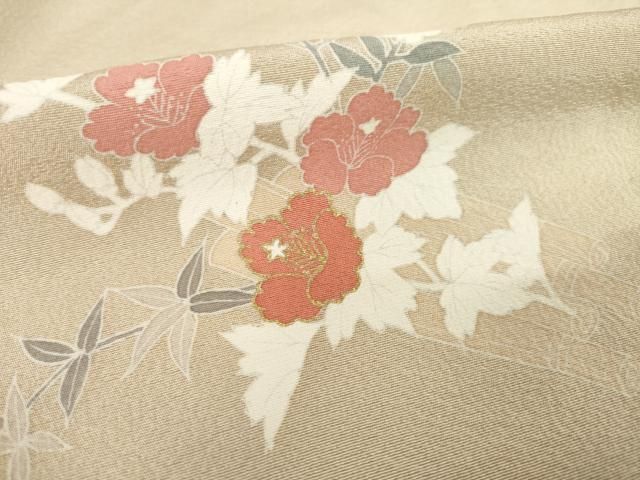 平和屋着物●訪問着　花筏文　金彩　正絹　逸品　AABN0806ck