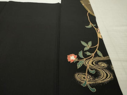 平和屋着物●豪華黒留袖　鳳凰花文　正絹　逸品　AABN0813ck
