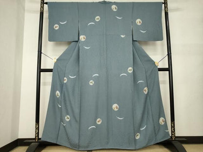 平和屋着物●上質な小紋　絞り　兎芝丸文　正絹　逸品　AABN0818ck