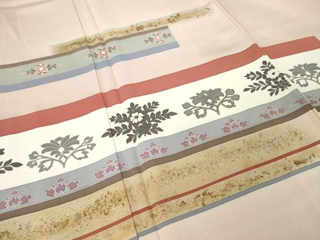 平和屋着物●訪問着　横段花文　金彩　正絹　逸品　AABN0824ck