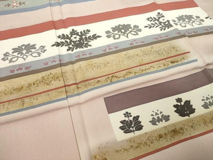平和屋着物●訪問着　横段花文　金彩　正絹　逸品　AABN0824ck