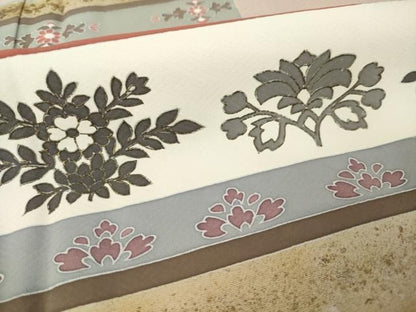 平和屋着物●訪問着　横段花文　金彩　正絹　逸品　AABN0824ck
