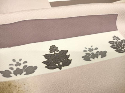 平和屋着物●訪問着　横段花文　金彩　正絹　逸品　AABN0824ck