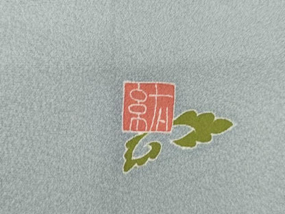 平和屋着物●本加賀友禅作家　寺西一紘　訪問着　風景花文　正絹　逸品　AABN0827ck
