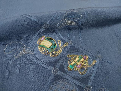 平和屋着物●螺鈿作家　甲斐泰造　色留袖　総刺繍　螺鈿　宝尽くし　正絹　逸品　AABN0828ck