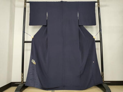 平和屋着物●人間国宝・羽田登喜男　色留訪問着　鴛鴦花文　正絹　逸品　AABN0830ck