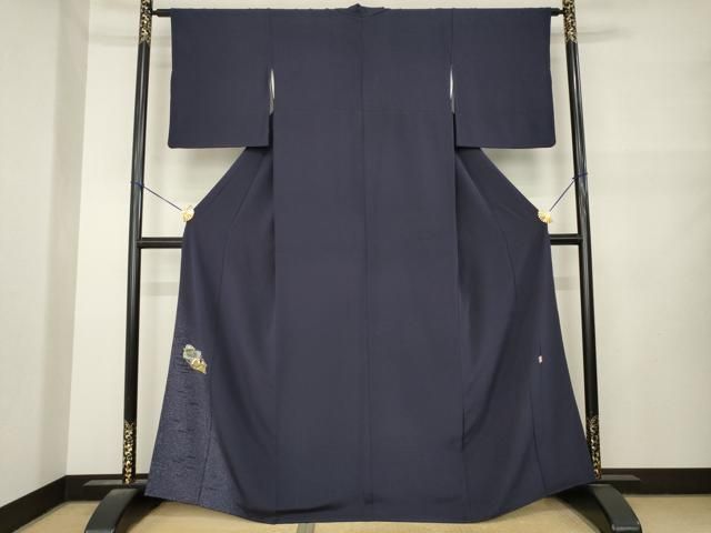 平和屋着物●人間国宝・羽田登喜男　色留訪問着　鴛鴦花文　正絹　逸品　AABN0830ck